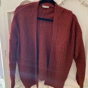 Fall brown/red knit cardigan
